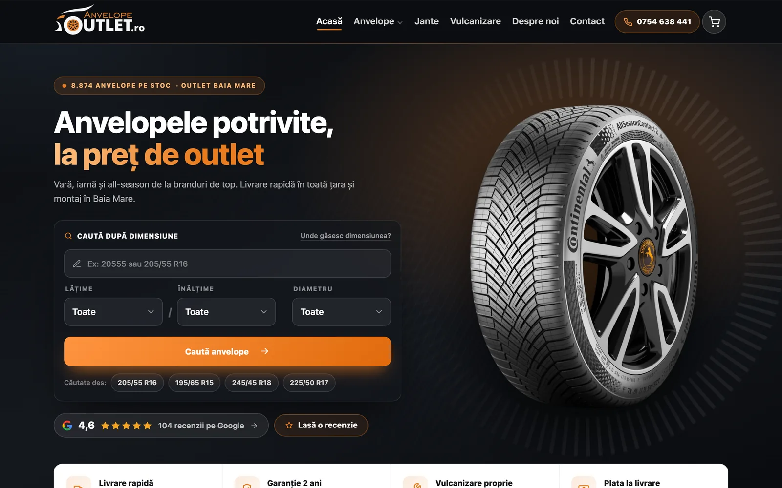 Anvelope Outlet pe desktop