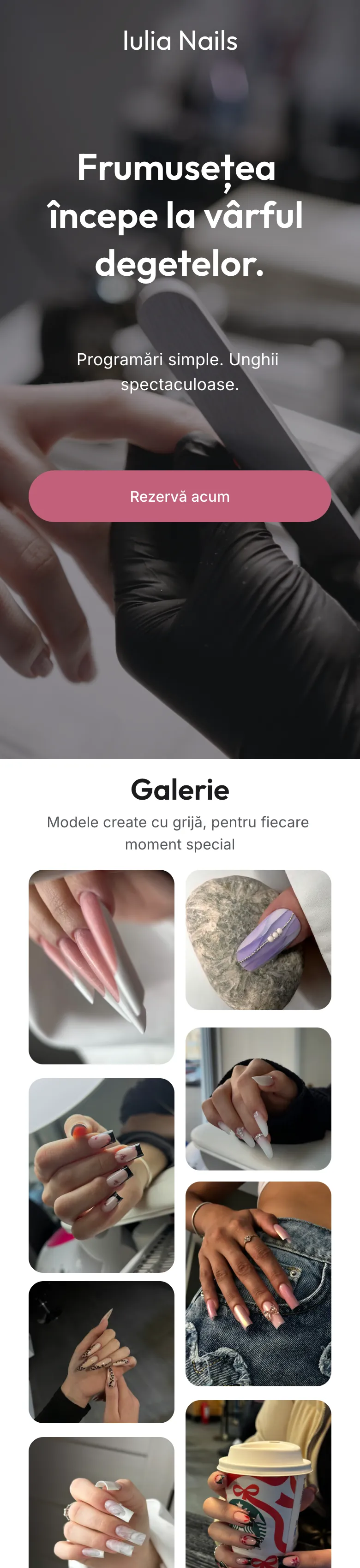 Iulia Nails pe telefon