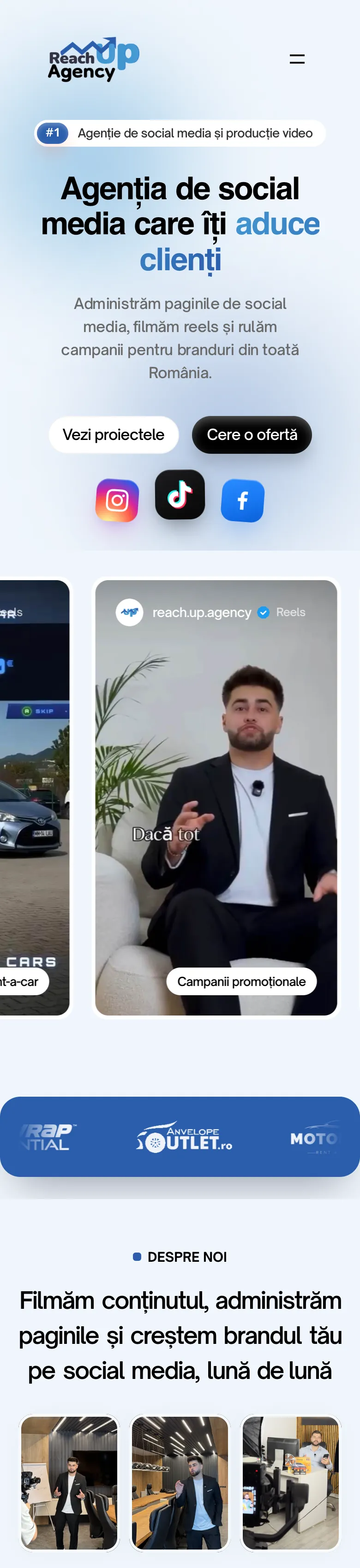 Reach Up Agency pe telefon
